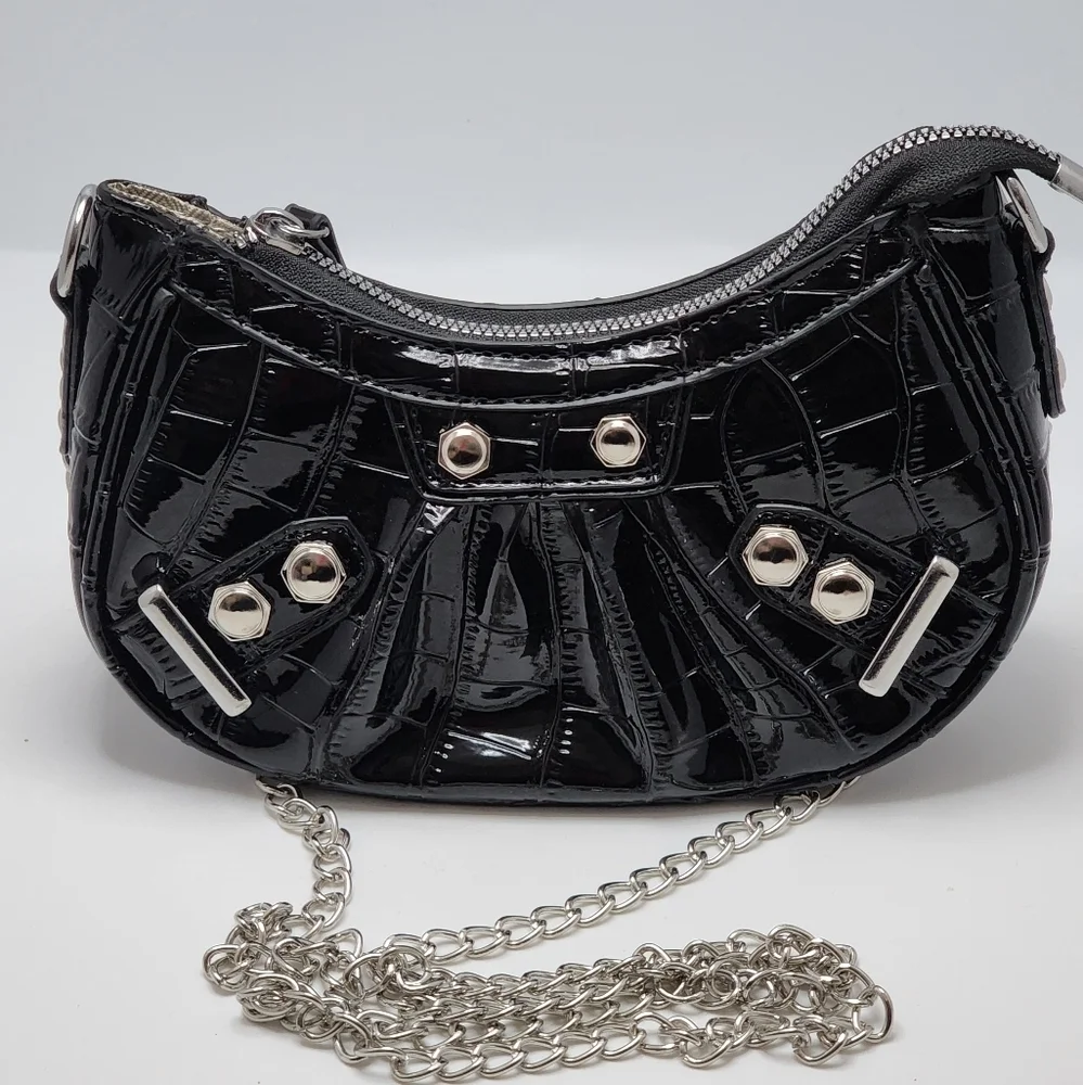 Small Crocodile Embossed Y2K Crossbody Bag